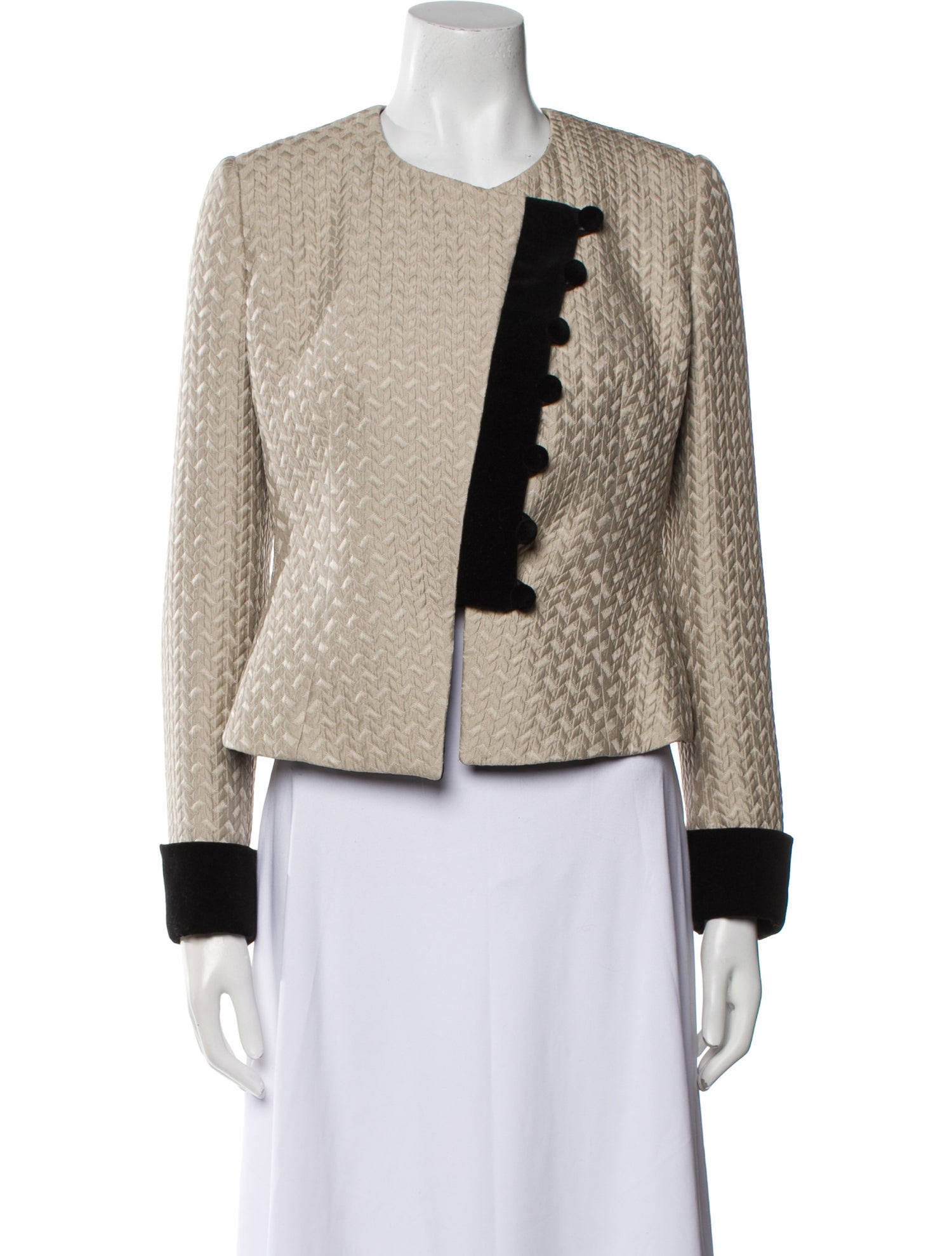 Armani Collezioni Virgin Wool Printed Evening Jacket