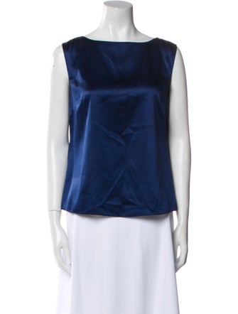 Armani Collezioni Silk Bateau Neckline Blouse