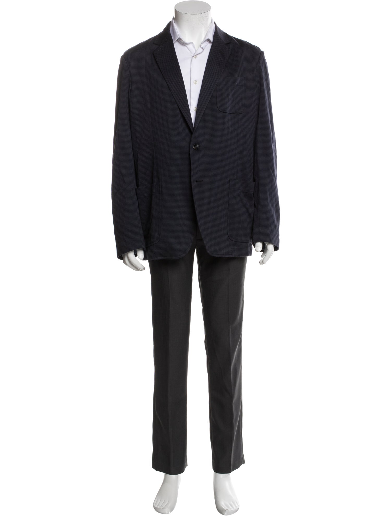 Armani Collezioni Cotton Checkered Blazer