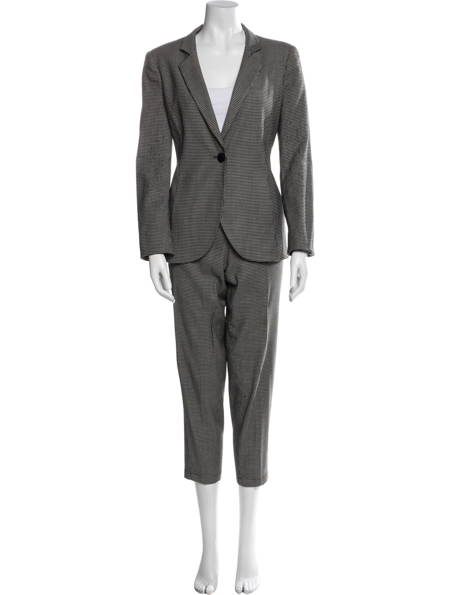 Armani Collezioni Virgin Wool Plaid Print Set