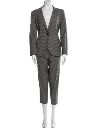 Armani Collezioni Virgin Wool Plaid Print Set