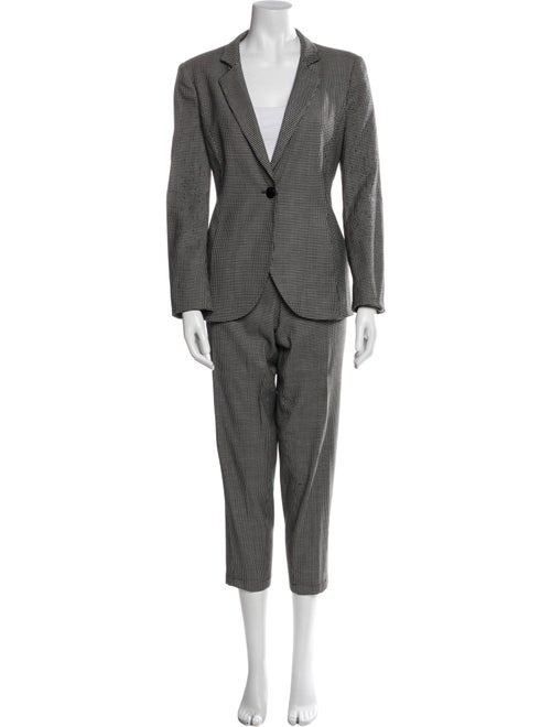 Armani Collezioni Virgin Wool Plaid Print Set