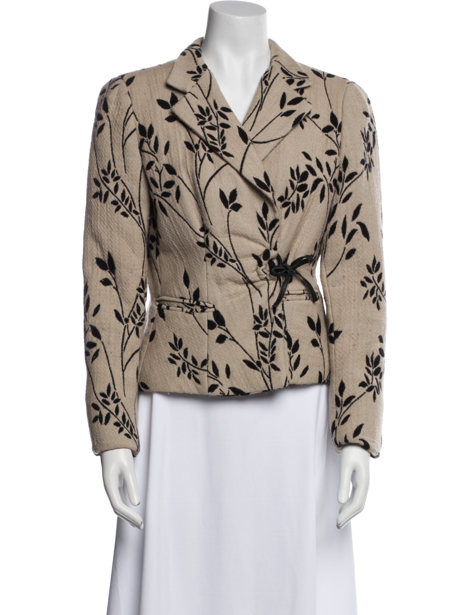 Armani Collezioni Wool Floral Print Blazer