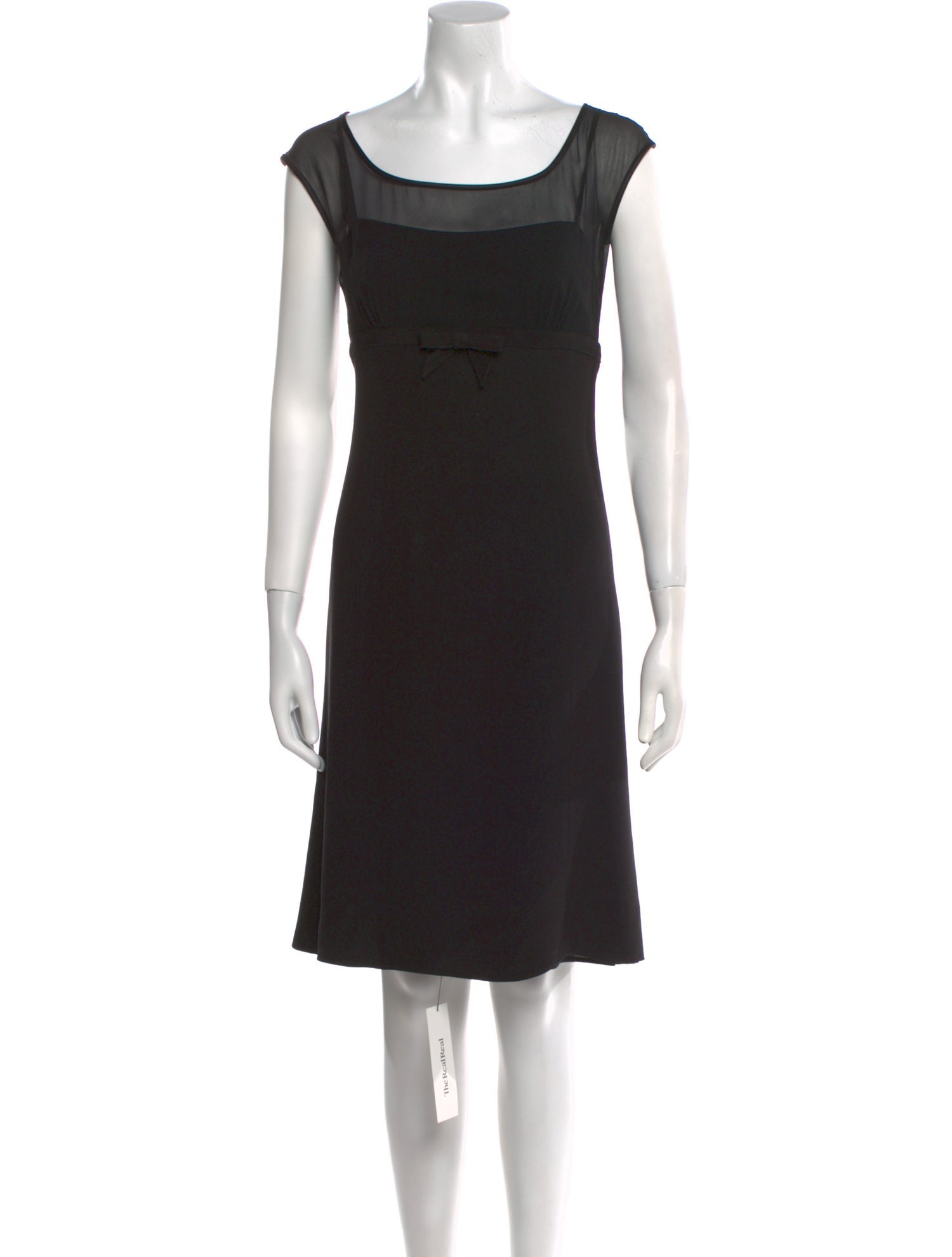 Armani Collezioni Bateau Neckline Knee-Length Dress