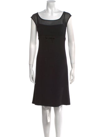 Armani Collezioni Bateau Neckline Knee-Length Dress