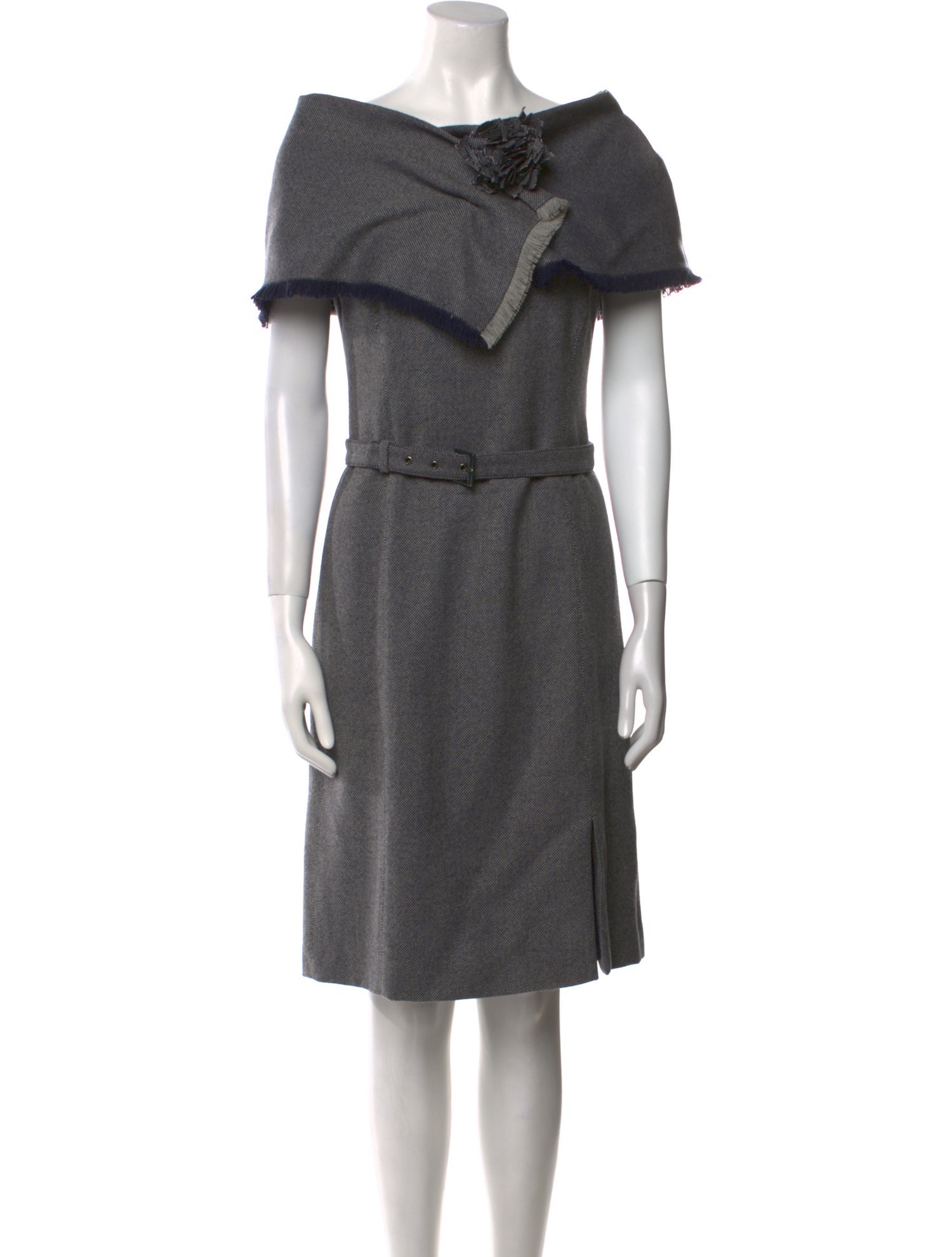Armani Collezioni Virgin Wool Knee-Length Dress