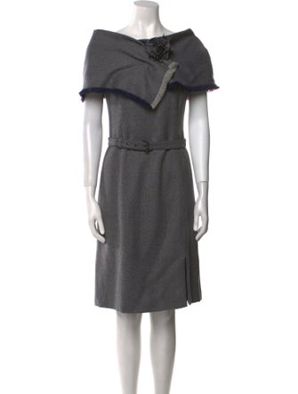 Armani Collezioni Virgin Wool Knee-Length Dress