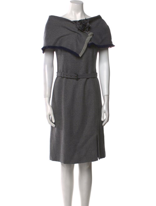 Armani Collezioni Virgin Wool Knee-Length Dress