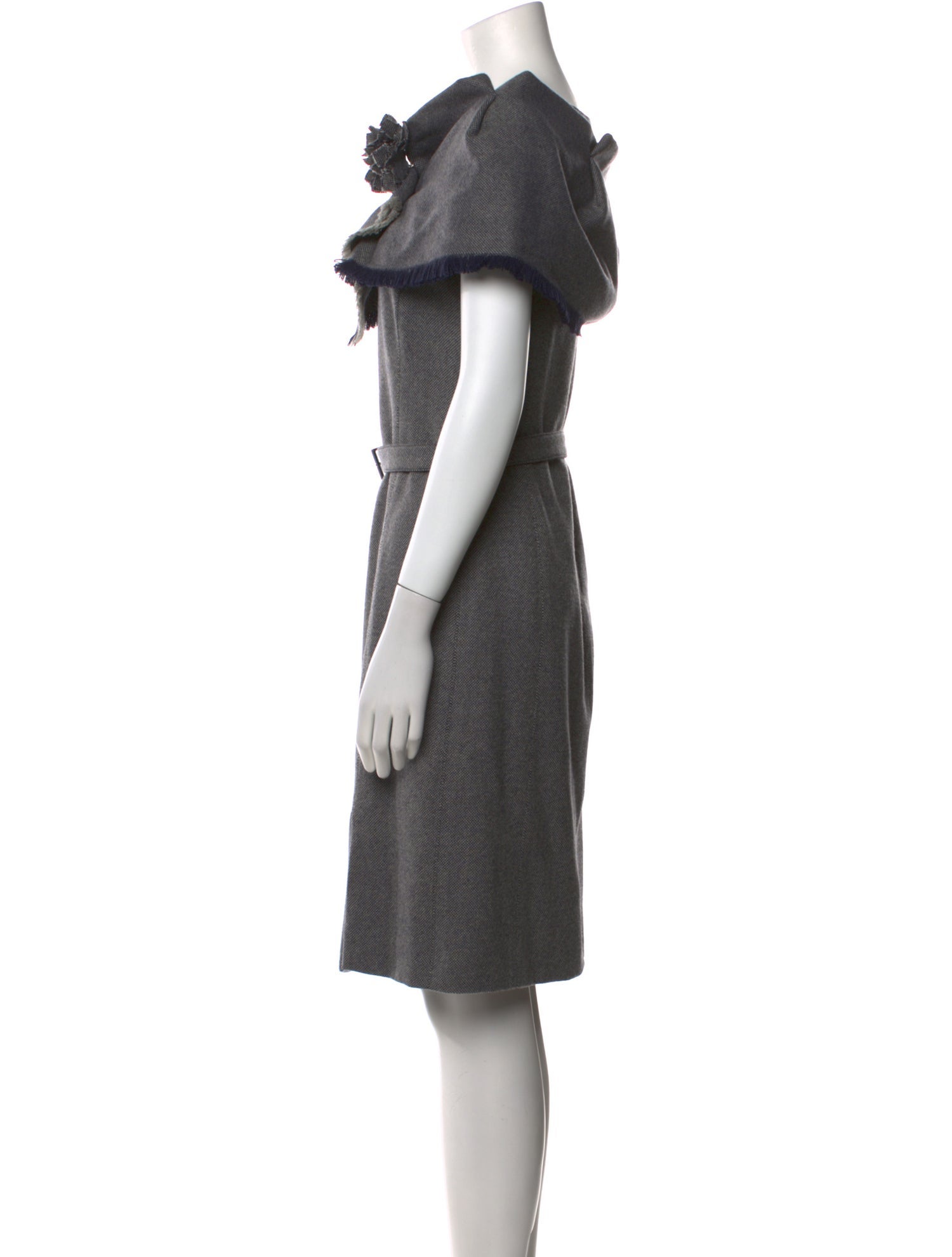 Armani Collezioni Virgin Wool Knee-Length Dress