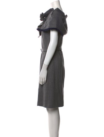 Armani Collezioni Virgin Wool Knee-Length Dress