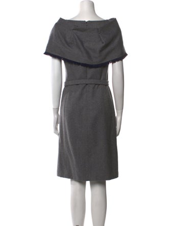 Armani Collezioni Virgin Wool Knee-Length Dress