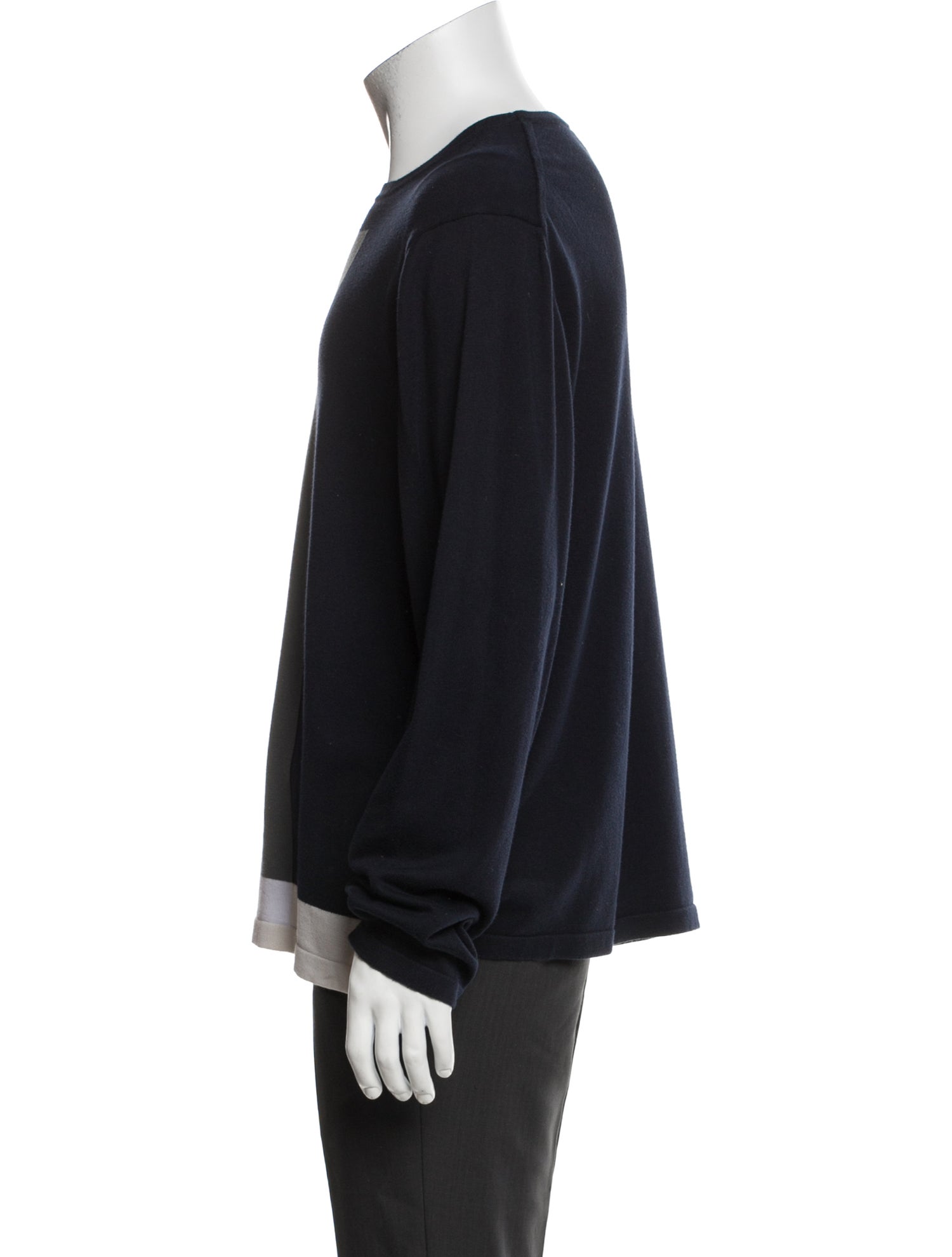 Armani Collezioni Colorblock Pattern Crew Neck Pullover