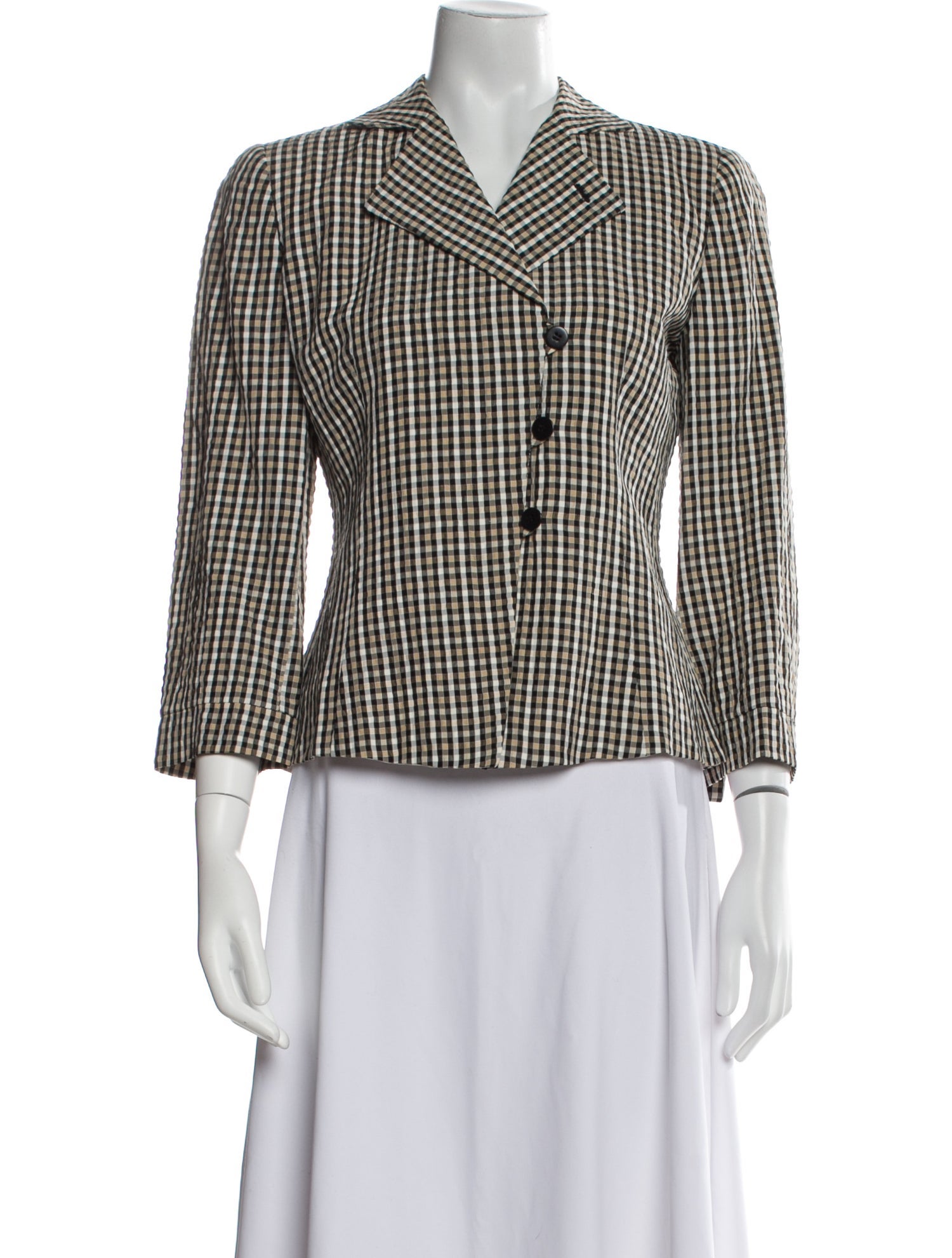 Armani Collezioni Plaid Print Blazer