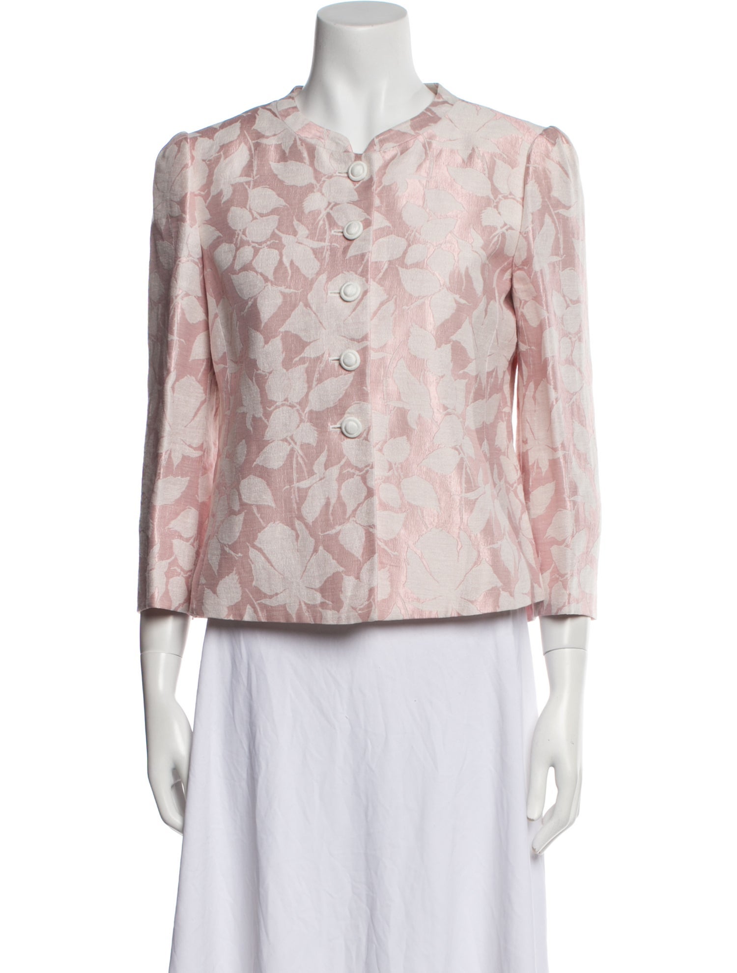 Armani Collezioni Linen Floral Print Coat
