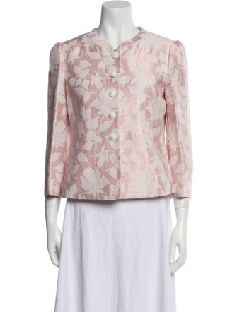 Armani Collezioni Linen Floral Print Coat