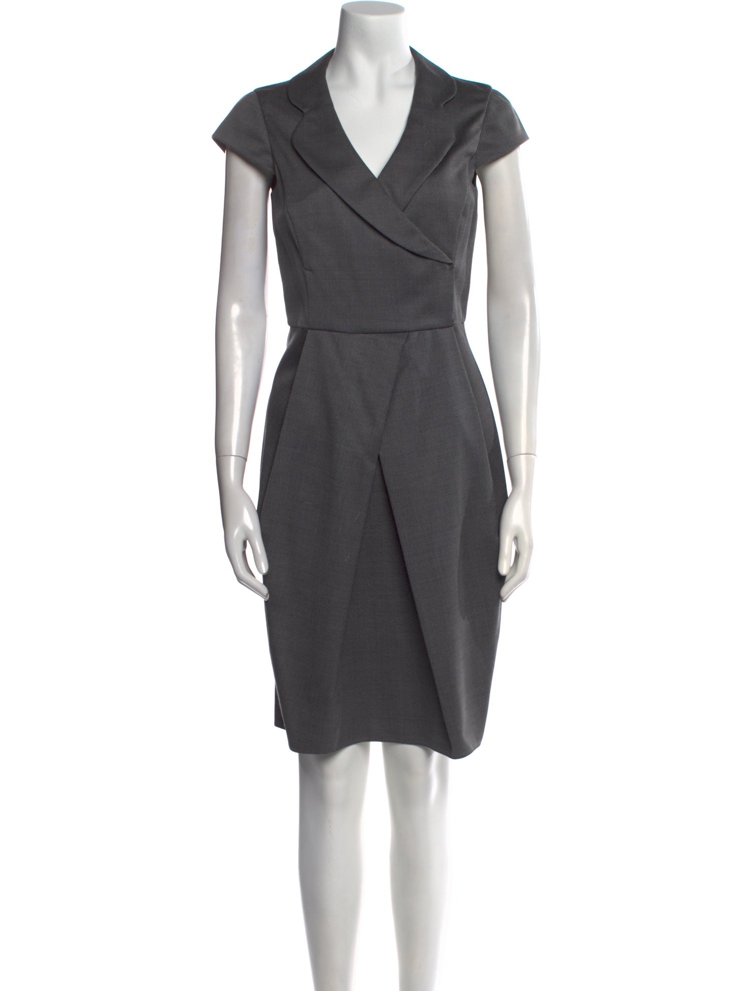 Armani Collezioni Virgin Wool Knee-Length Dress