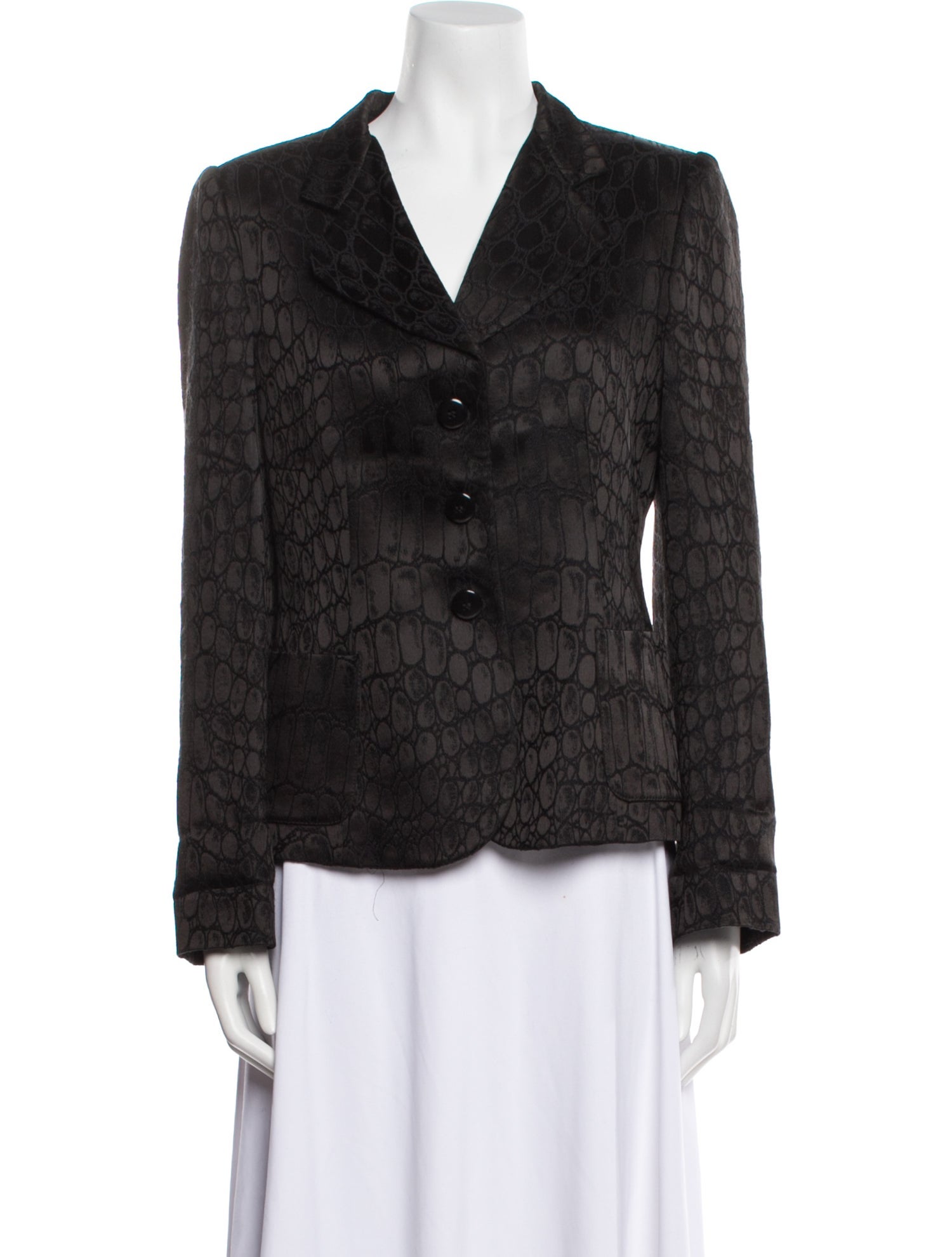 Armani Collezioni Wool Animal Print Blazer