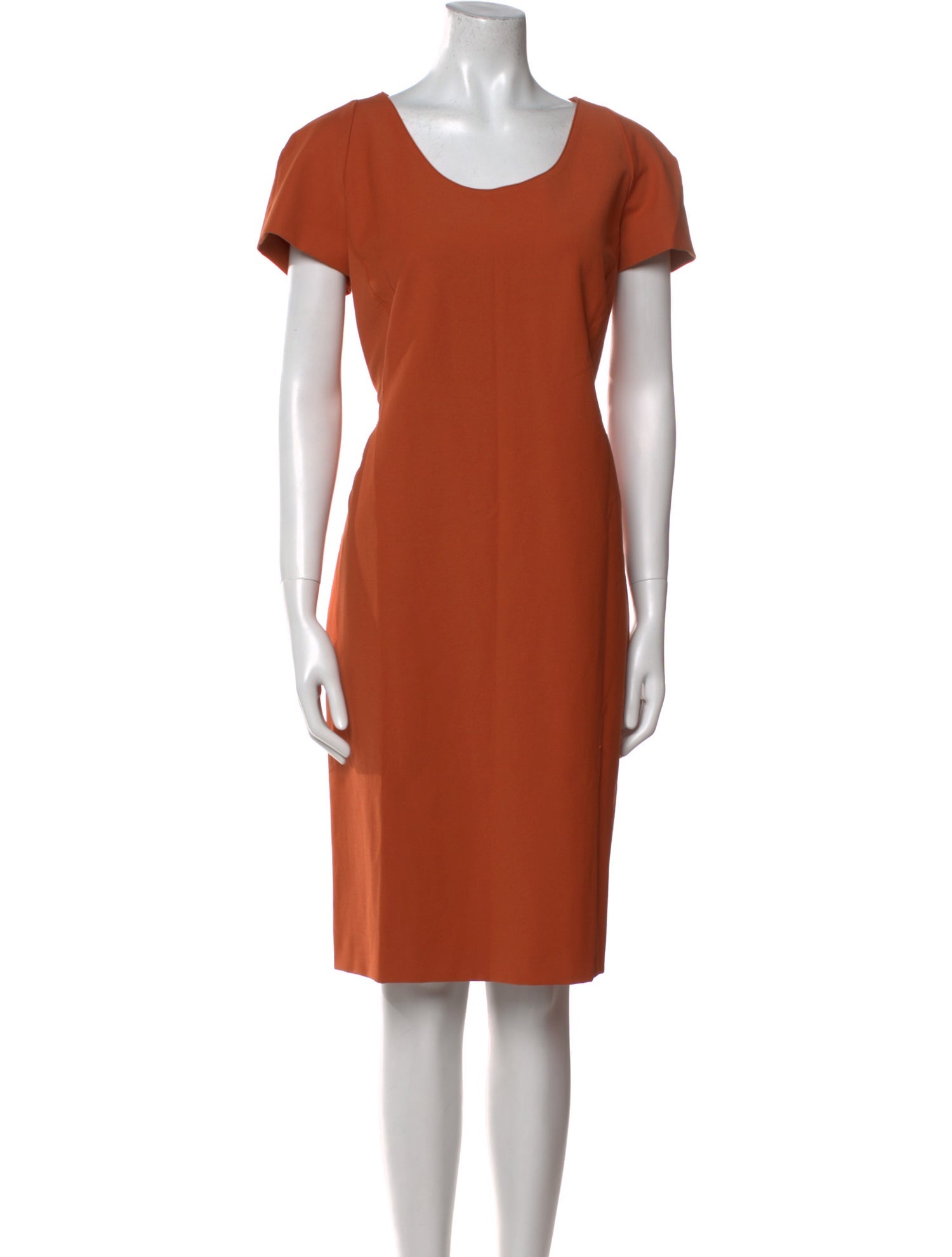 Armani Collezioni Scoop Neck Midi Length Dress