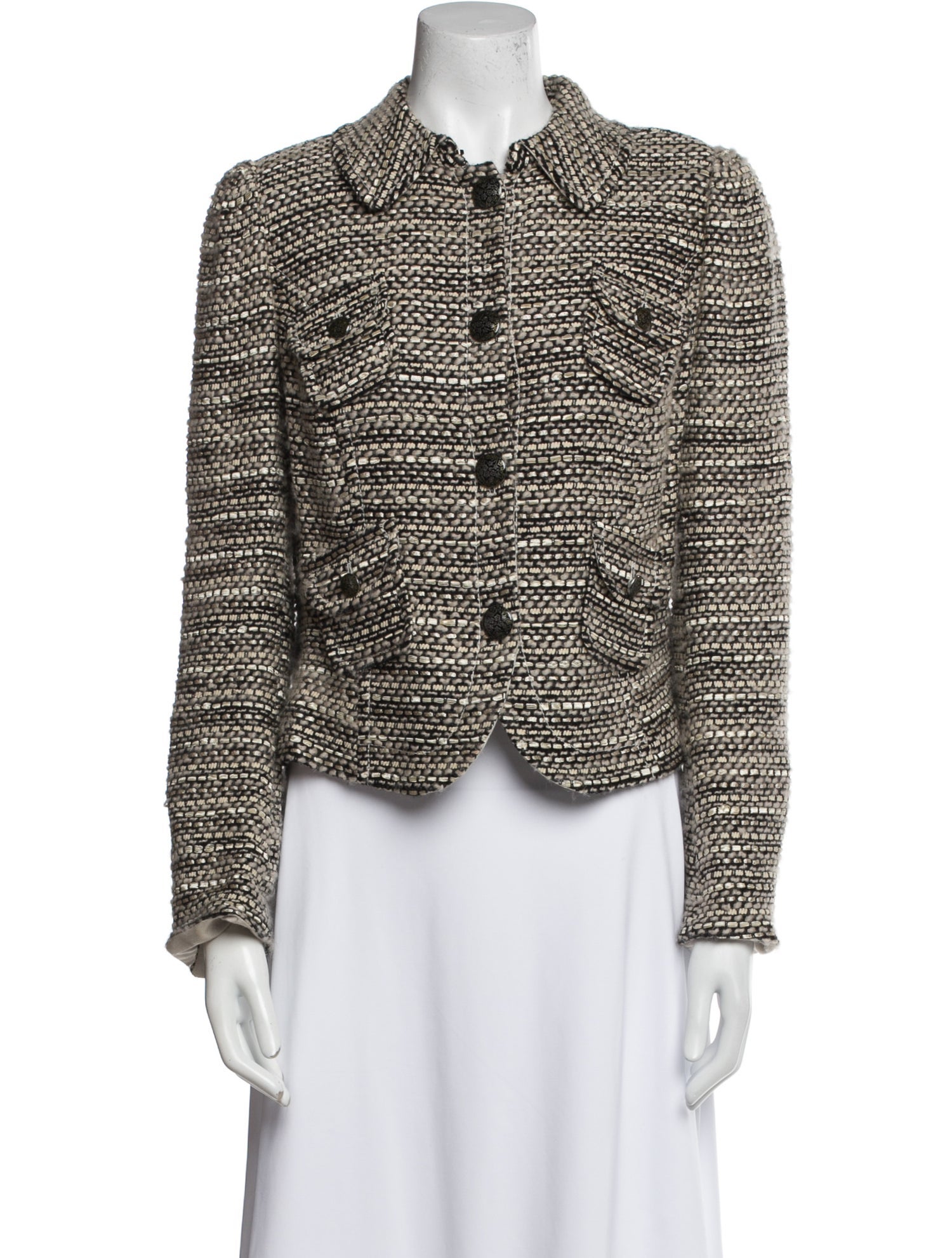 Armani Collezioni Wool Tweed Pattern Evening Jacket