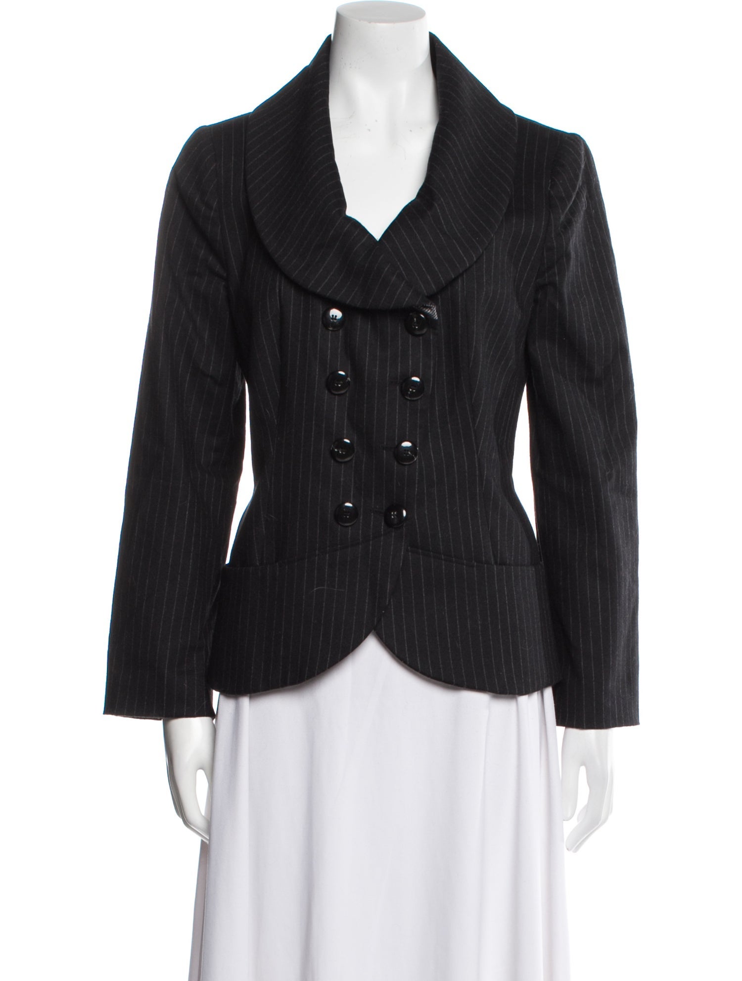 Armani Collezioni Virgin Wool Striped Evening Jacket