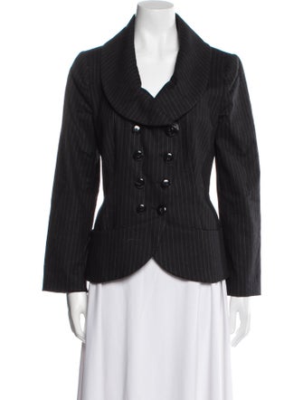 Armani Collezioni Virgin Wool Striped Evening Jacket