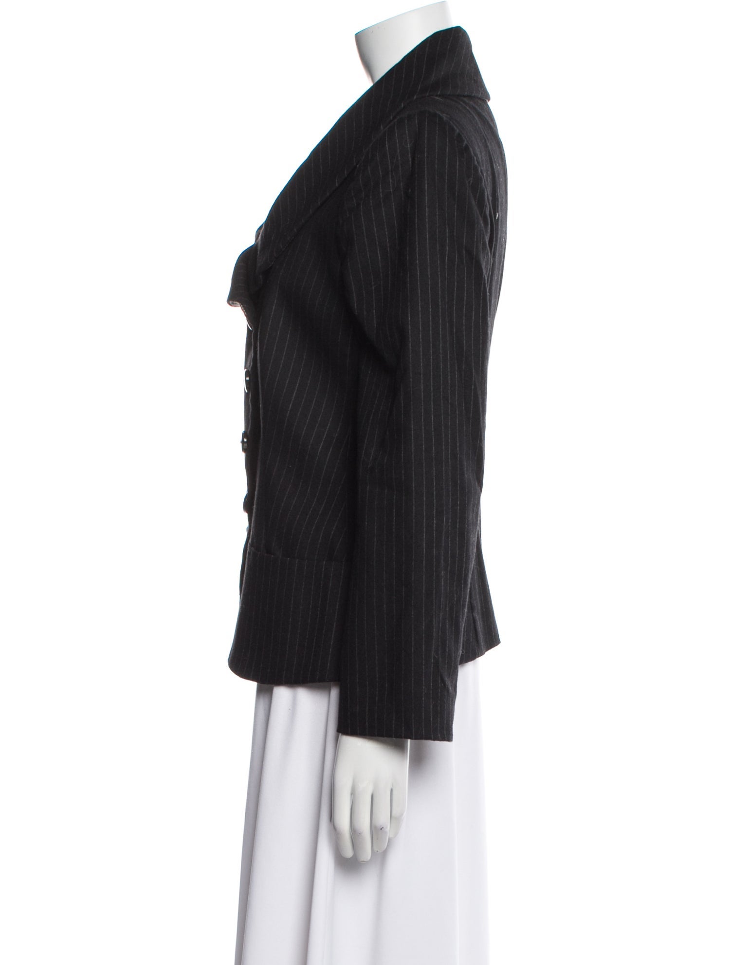 Armani Collezioni Virgin Wool Striped Evening Jacket