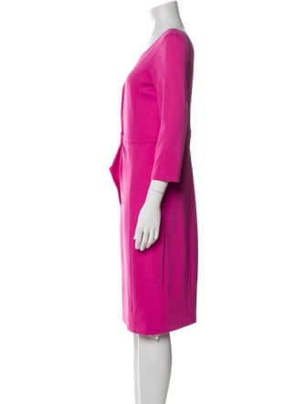 Armani Collezioni Scoop Neck Knee-Length Dress