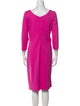 Armani Collezioni Scoop Neck Knee-Length Dress