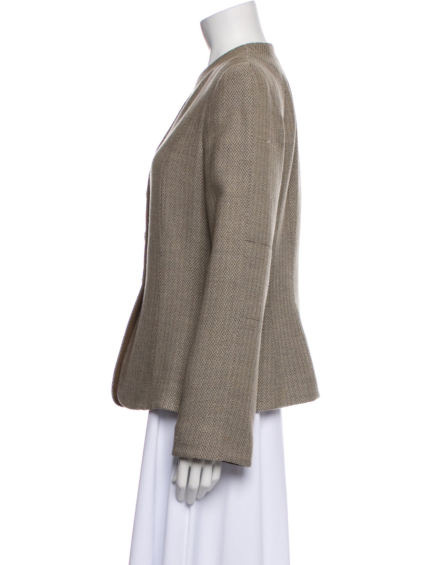 Armani Collezioni Virgin Wool Tweed Pattern Blazer