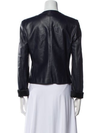 Armani Collezioni Calf Leather Biker Jacket