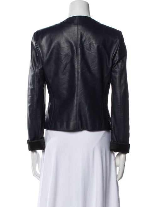 Armani Collezioni Calf Leather Biker Jacket