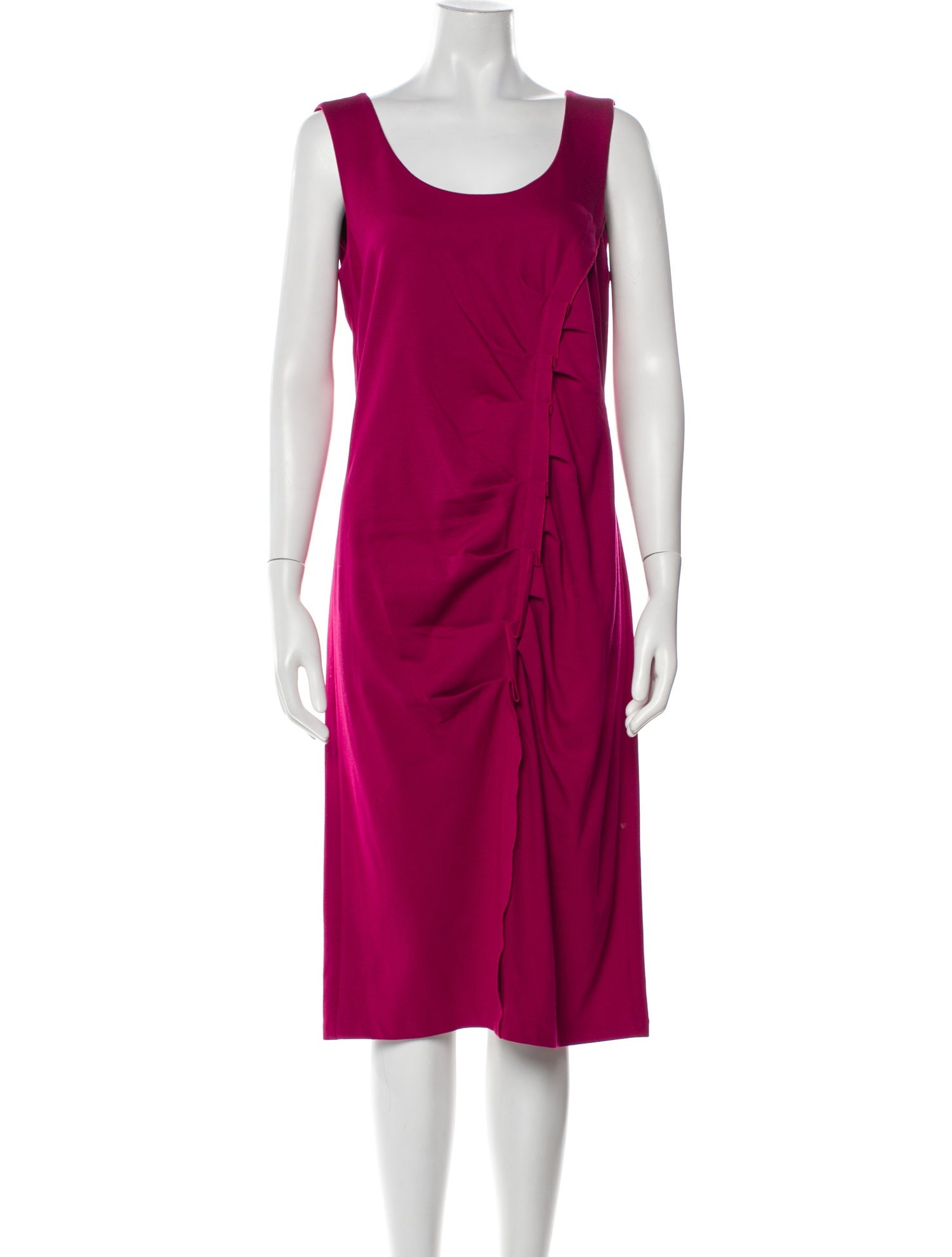 Armani Collezioni Scoop Neck Midi Length Dress