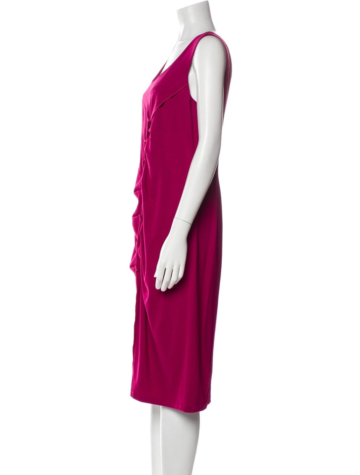 Armani Collezioni Scoop Neck Midi Length Dress
