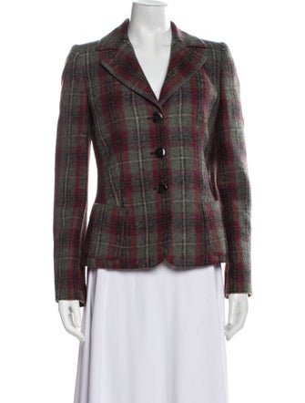 Armani Collezioni Plaid Print Blazer