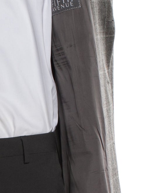 Armani Collezioni Wool Plaid Print Blazer