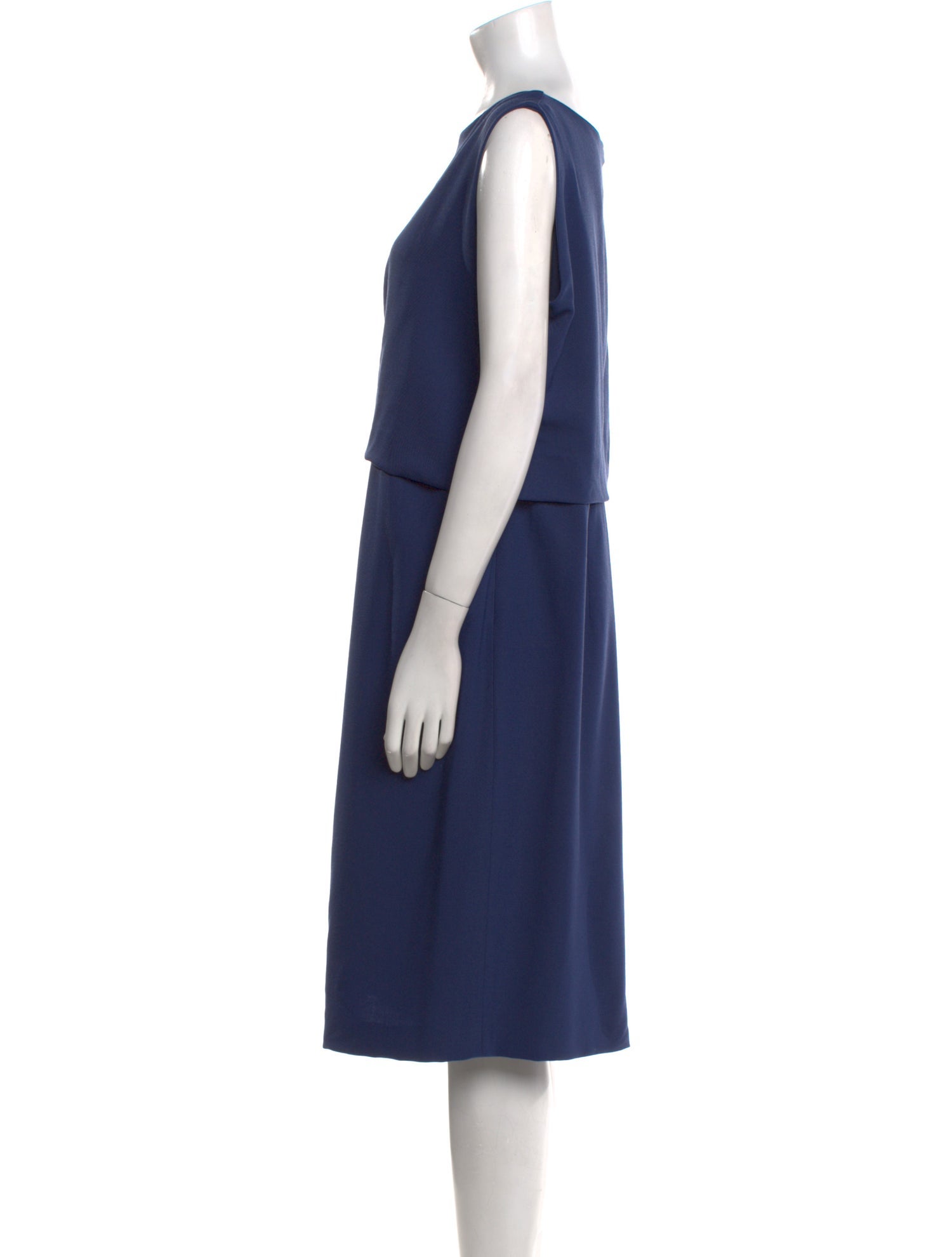 Armani Collezioni Virgin Wool Midi Length Dress