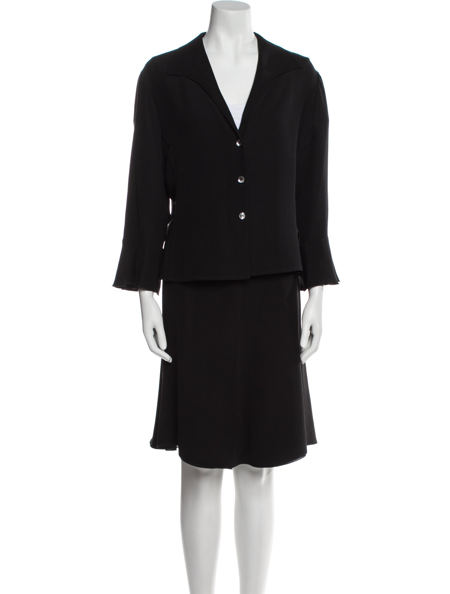 Armani Collezioni Pleated Accents Skirt Suit