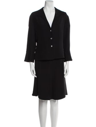 Armani Collezioni Pleated Accents Skirt Suit