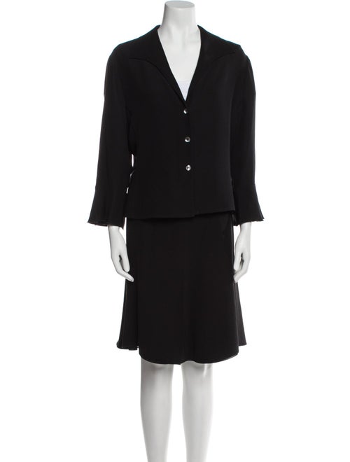 Armani Collezioni Pleated Accents Skirt Suit