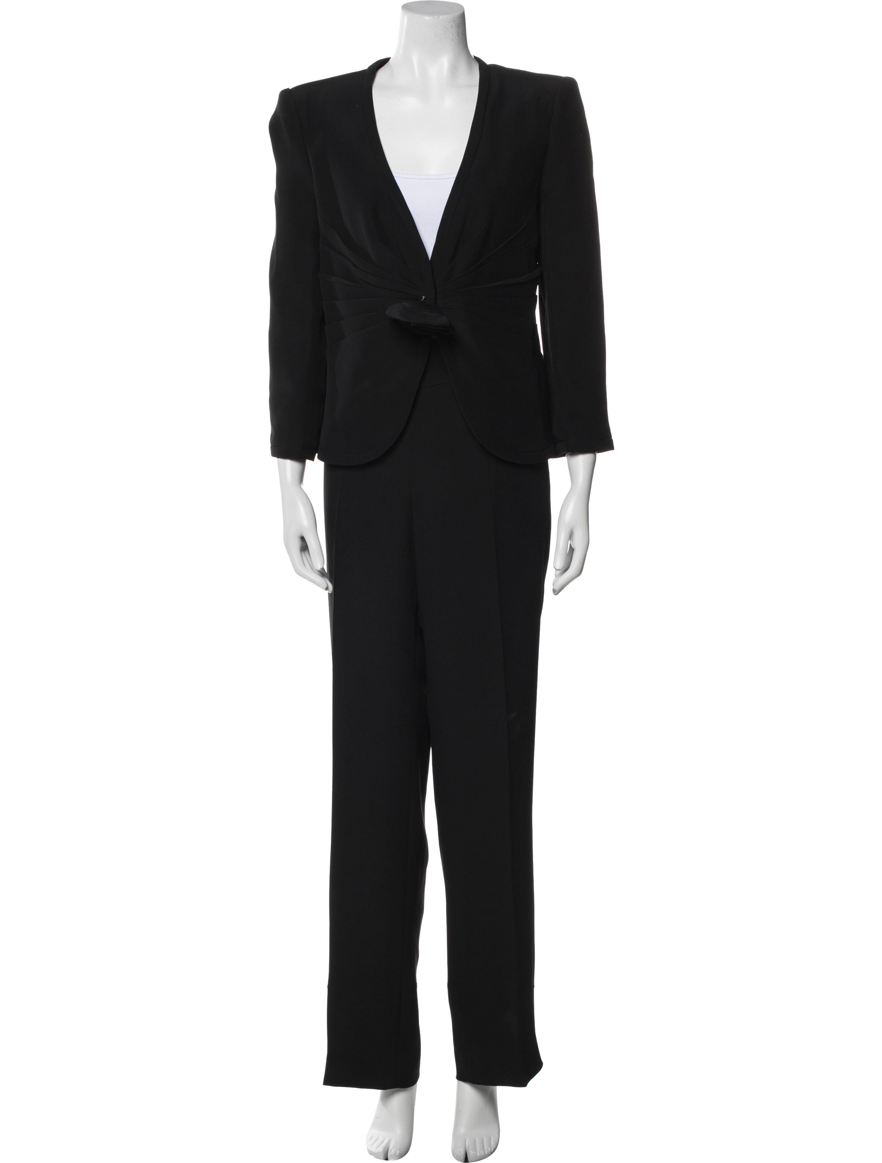 Armani Collezioni Ruffle Embellishment Pantsuit