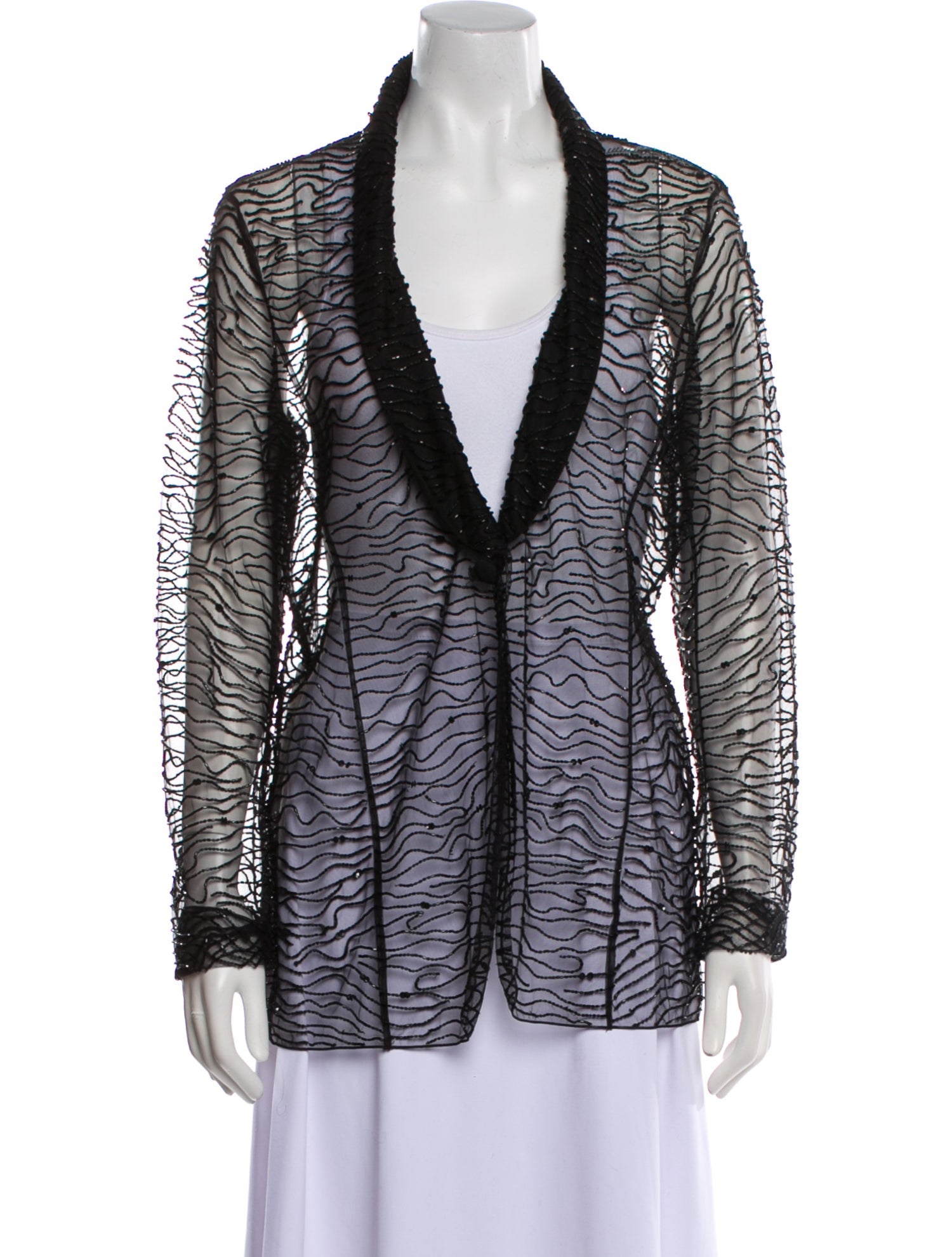 Armani Collezioni Mesh Lace Pattern Blazer