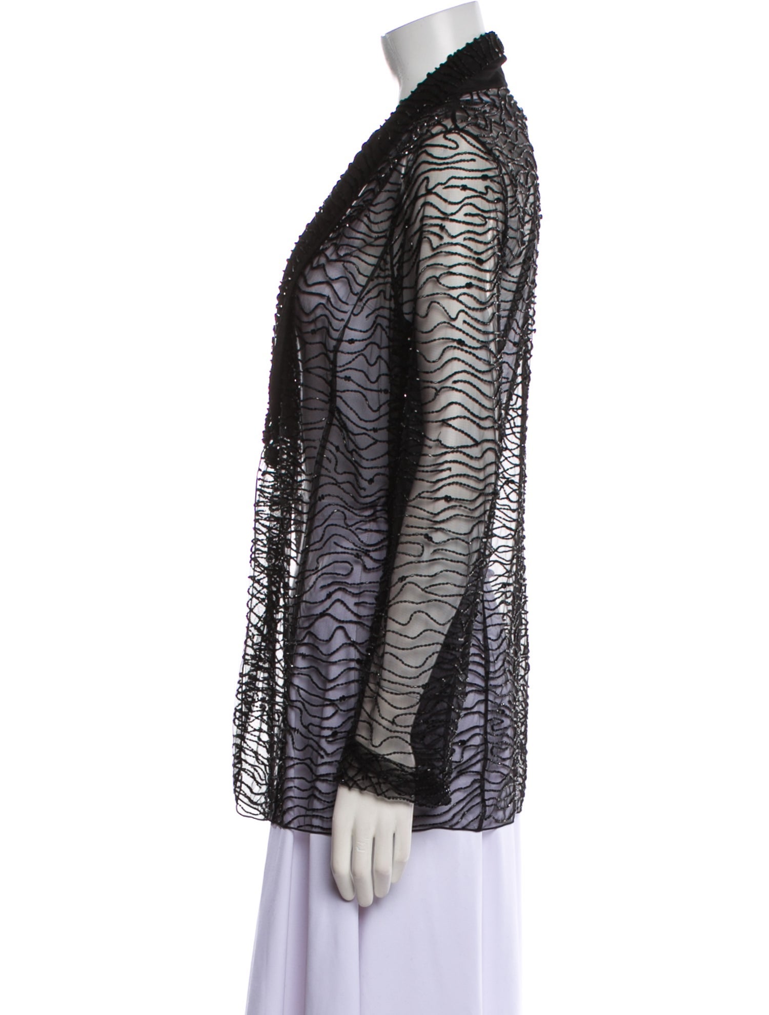 Armani Collezioni Mesh Lace Pattern Blazer