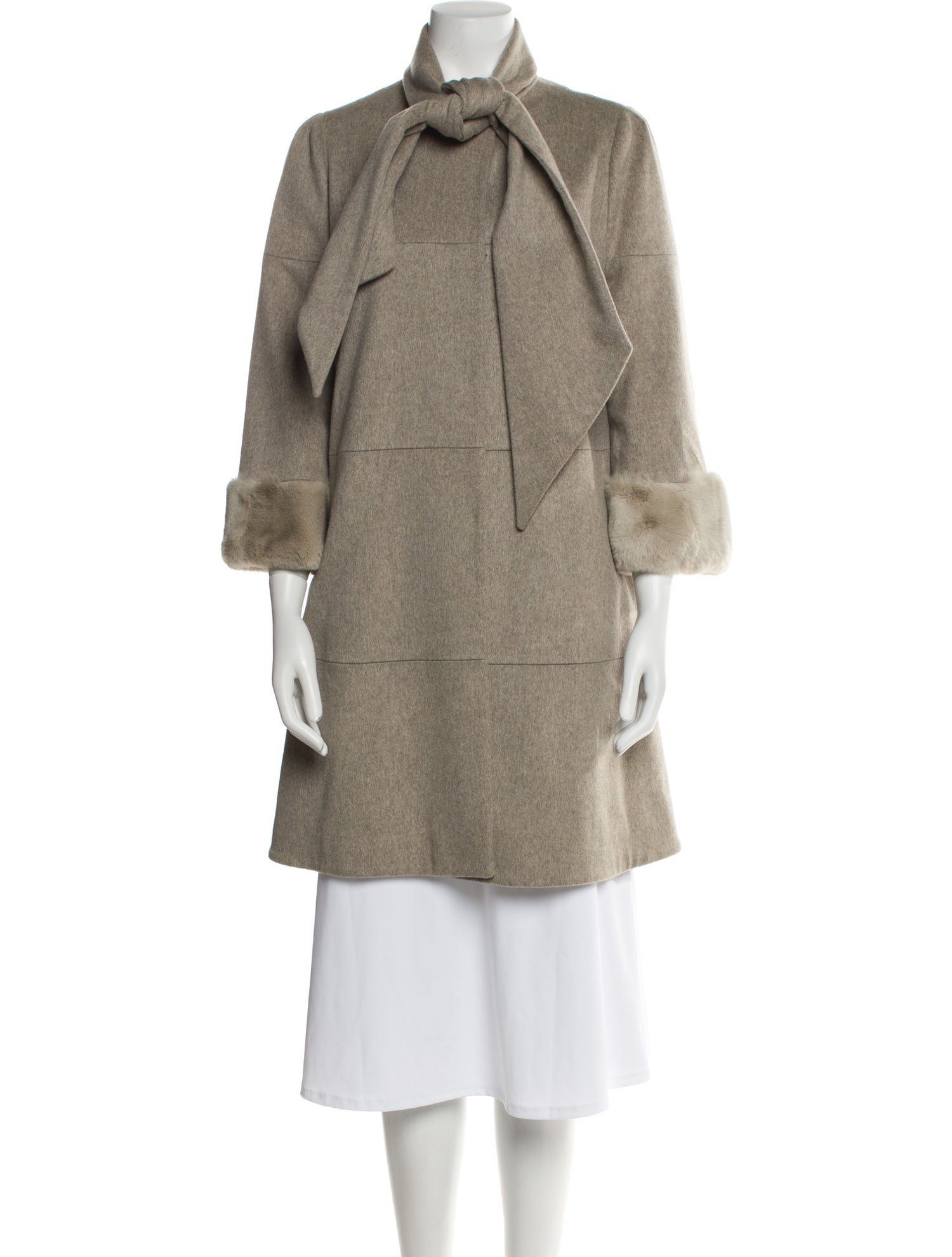 Armani Collezioni Virgin Wool Faux Fur Coat