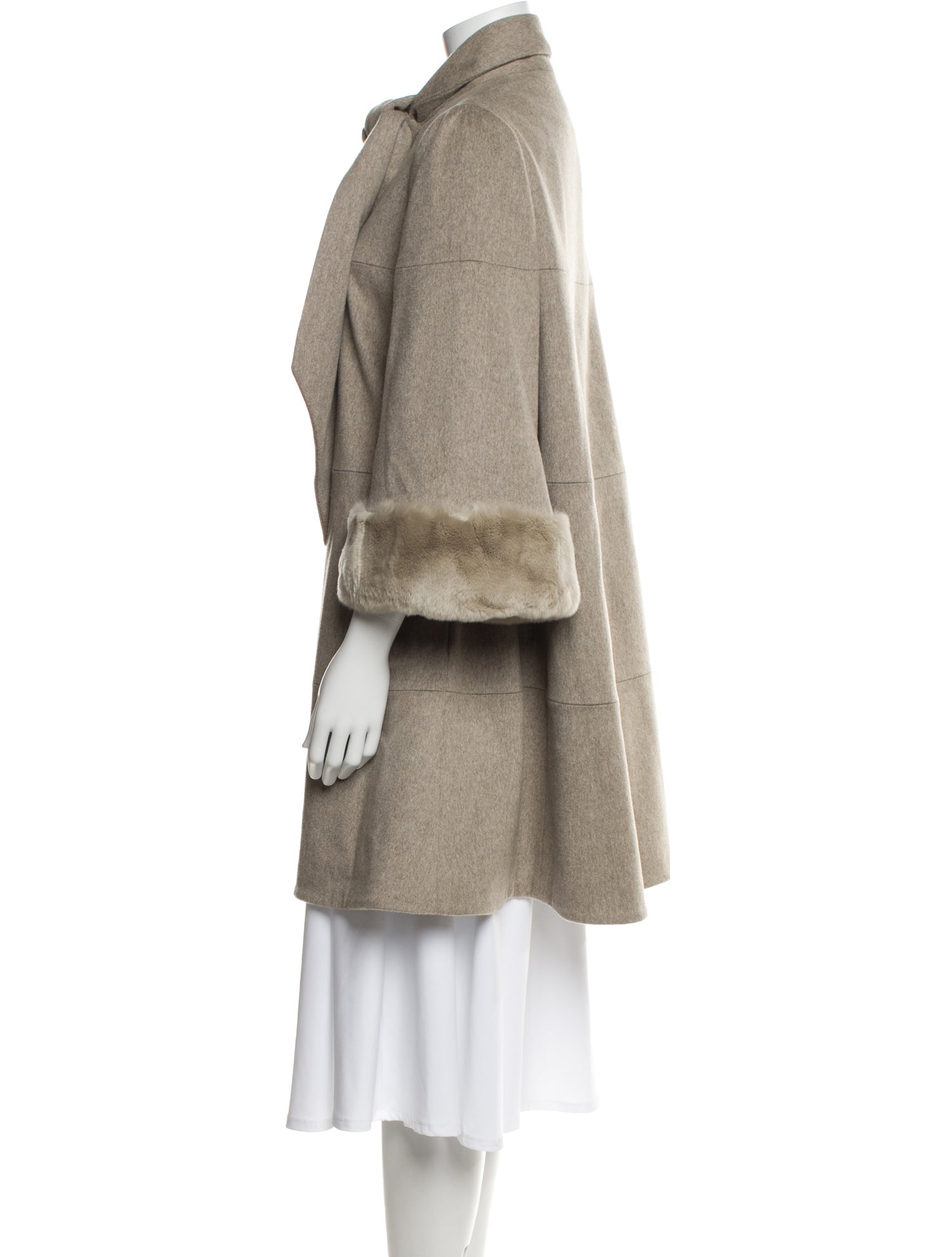Armani Collezioni Virgin Wool Faux Fur Coat