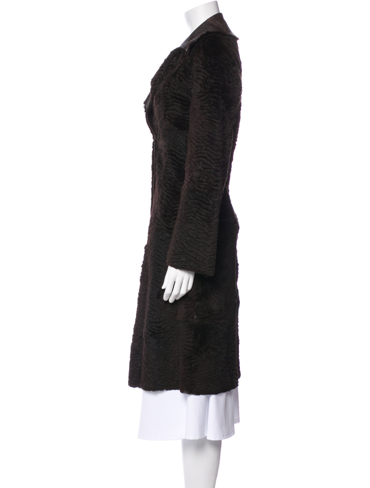 Armani Collezioni Calf Leather Animal Print Coat