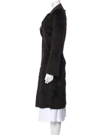 Armani Collezioni Calf Leather Animal Print Coat