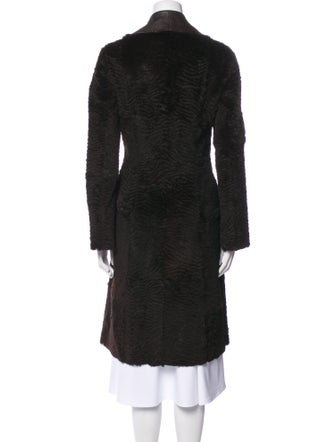 Armani Collezioni Calf Leather Animal Print Coat