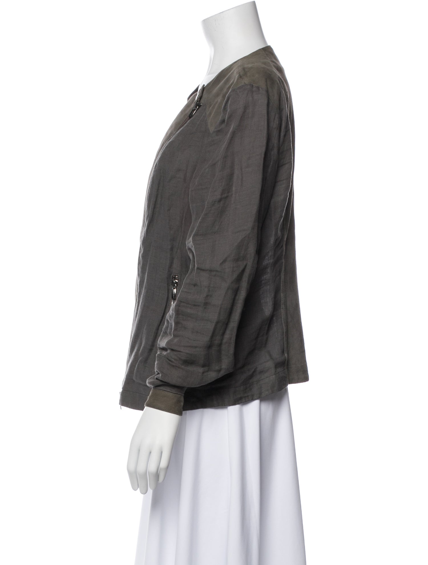 Armani Collezioni Linen Bomber Jacket