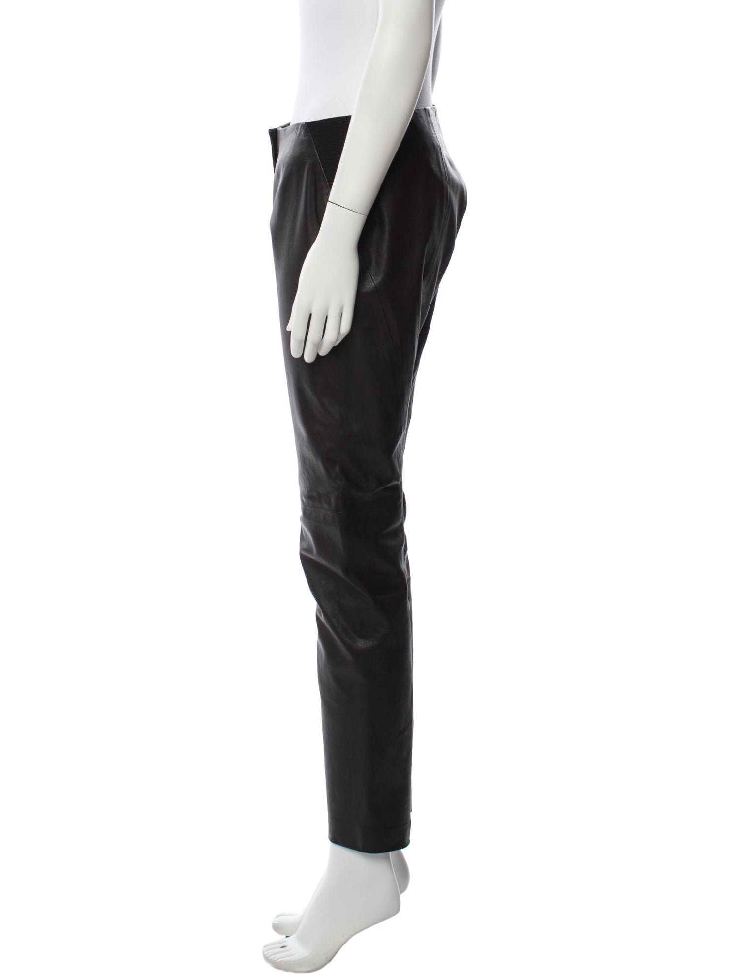 Armani Collezioni Lamb Leather Straight Leg Pants
