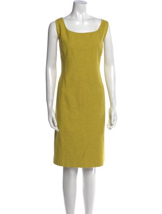 Armani Collezioni Scoop Neck Knee-Length Dress